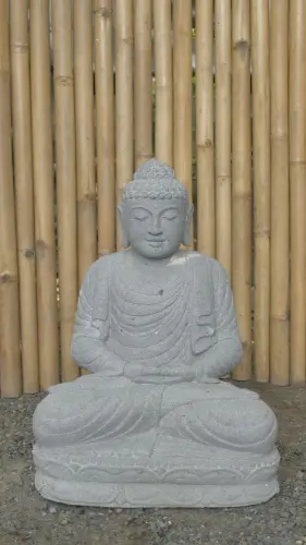 Product image of the product “Seated Buddha made of Riverstone in Dhyana position - gesture of meditation, 58cm height, natural ”